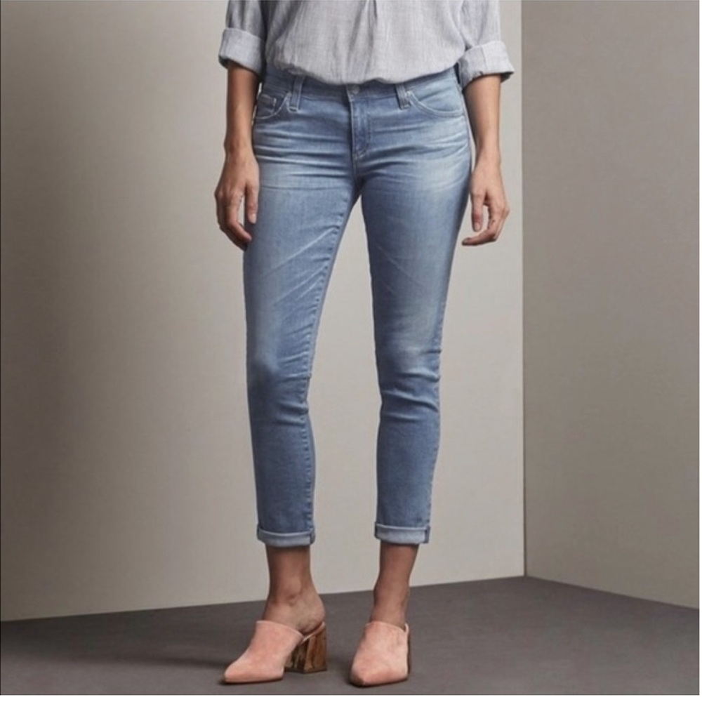 AG Adriano Goldschmied The Stilt Slim Cuffed Rolled Up Vintage Style Cropped